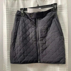 Athleta Apres Ski skirt quilted black zip up